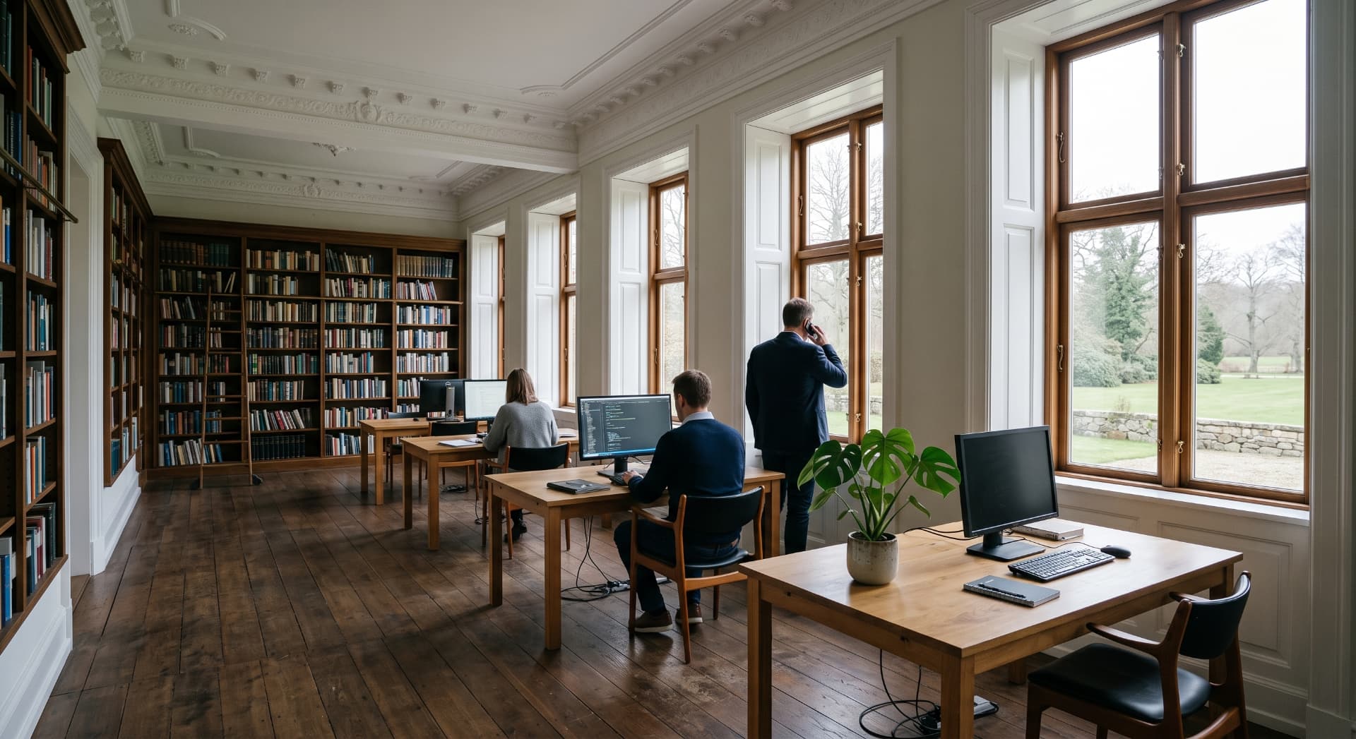 Visualisering af biblioteket, der også er arbejdsrum
